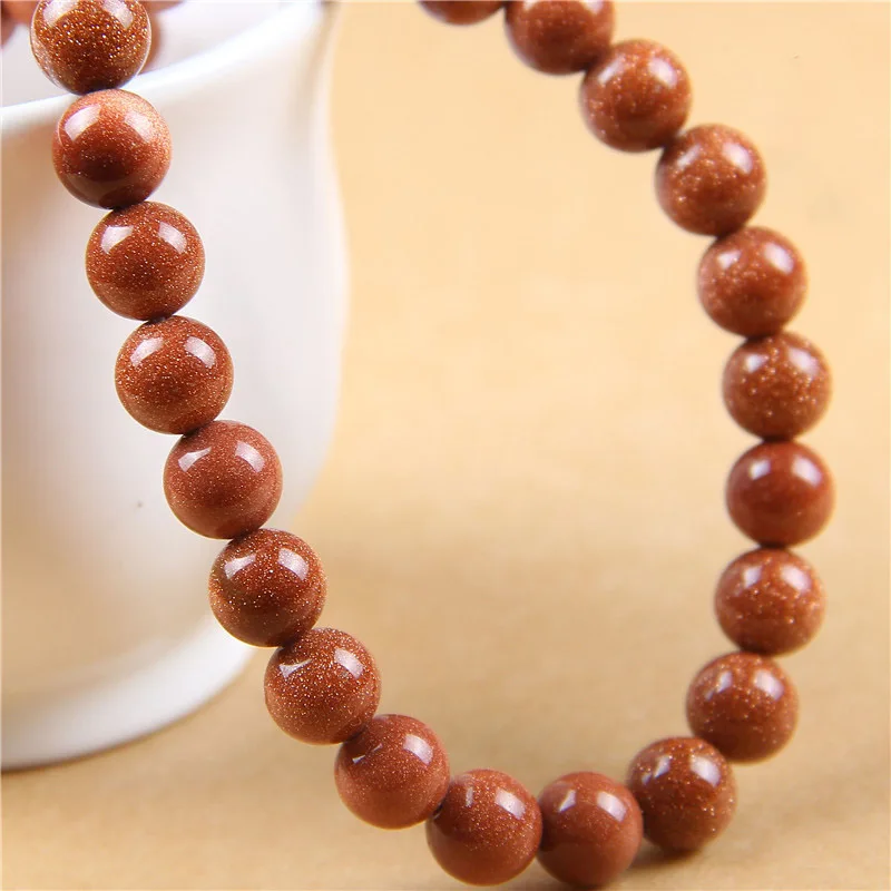
1strand/lot 4/6/8/10/12 mm Natural Gold Sand Stone Charm Round Beads Loose Spacer Bead For Jewelry Making DIY Necklace Bracelet 