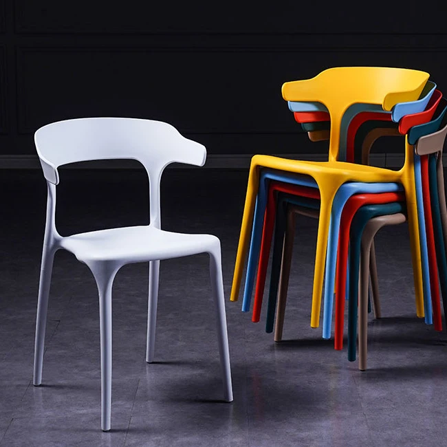 Dining Room Furniture Outdoor Stackable Chair Plastic Dining Chair Colorful Plastic Cafe Chairs