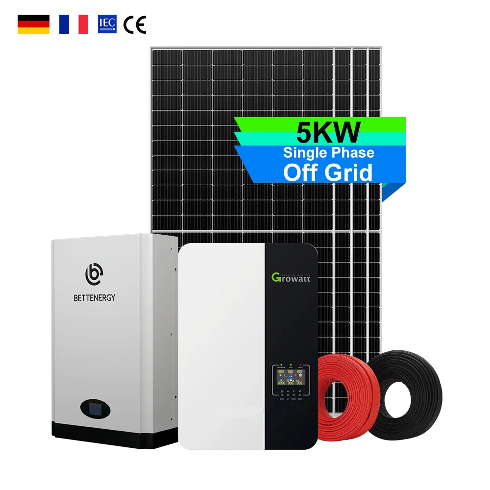 BETTENERGY 5kw powerwall  Lithium battery solar system With Growatt 5000ES and LONGI 550W solar panel for Home Energy Storage