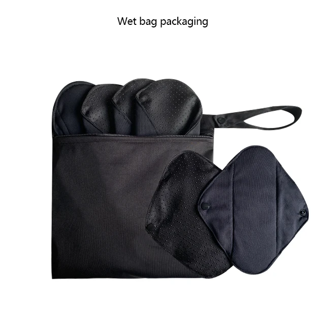 Non-slip Reusable Sanitary Pads Factory Eco Friendly Super Absorbent Breathable Bamboo Charcoal Cloth Offered Regular 100pcs