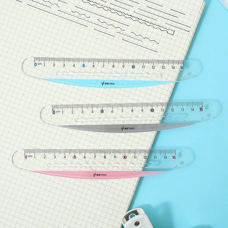 Двойная волнистая линейка 15 см