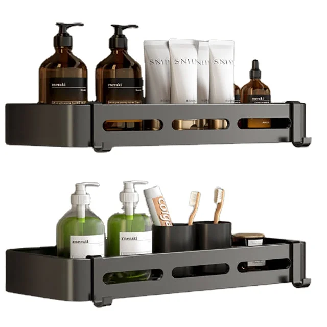 Shower Shelves Adhesive Wall Hanging Corner Shower Caddy Metal Bathroom Organizer Multi-layer Shampoo Shelf