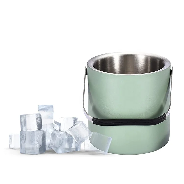 Classic Style Customized Beer Wine Frozen Ice Bucket Metal Stainless Steel Round Beverage Tubs Ice Bucket