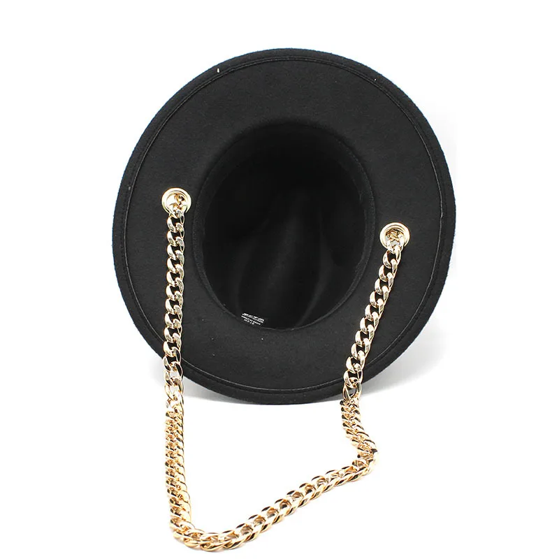 Jewish hat private custom wholesale wide-brimmed jazz fedora woolen felt personality sequins custom