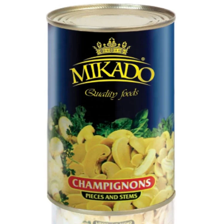 Direct factory sales of newly produced canned mushrooms featuring mixed pieces and stems of  mushrooms