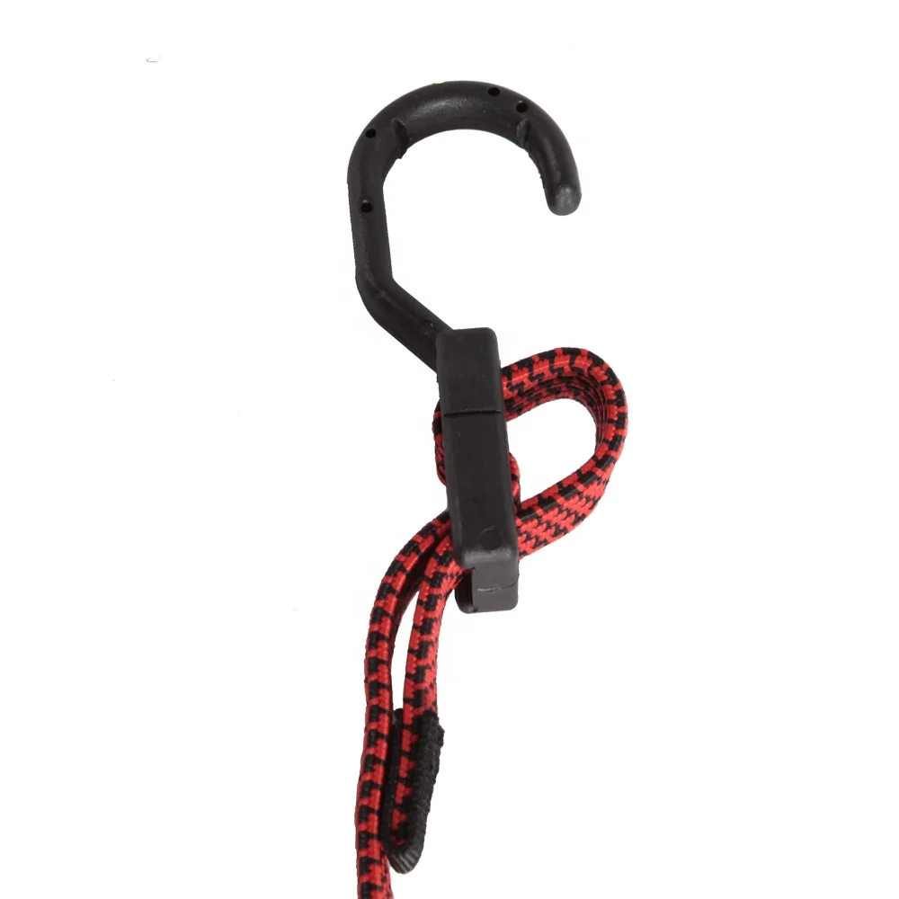 18mm flat adjustable elastic cord bungee cord black red 45cm