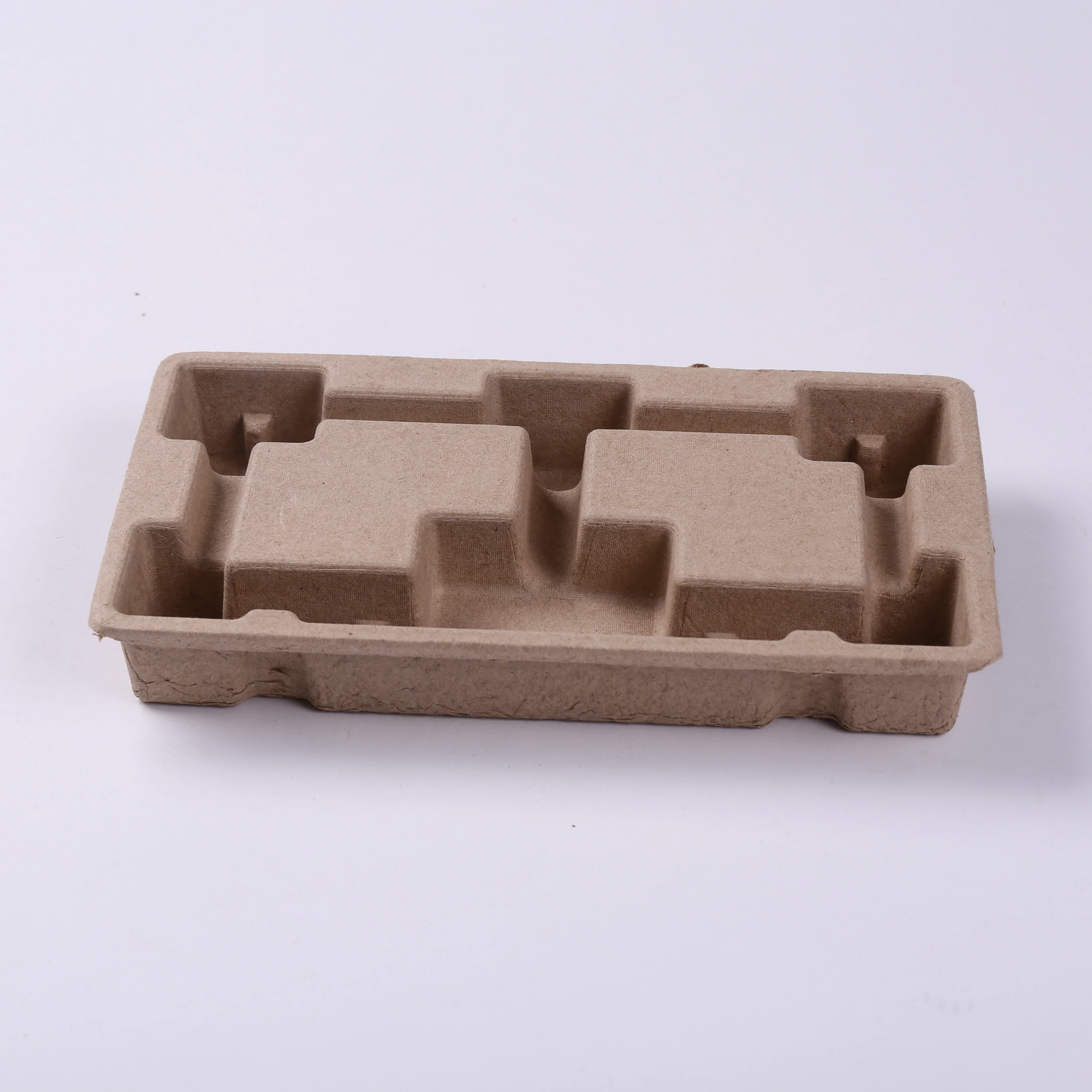 Biodegradable Compostable Corrugated Paper Pulp Molding Disposable Power Bank Box Packaging Tray