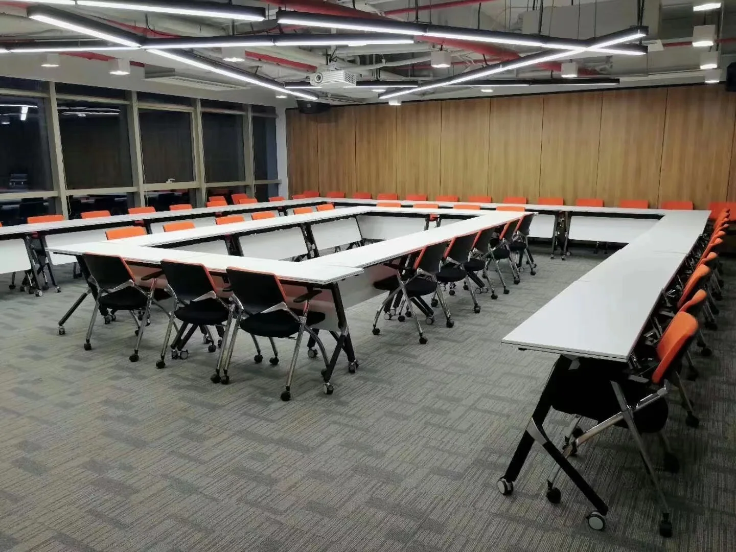 Modern Foldable Student Study Training Room Chair with Writing Table Attached for School and Hotel