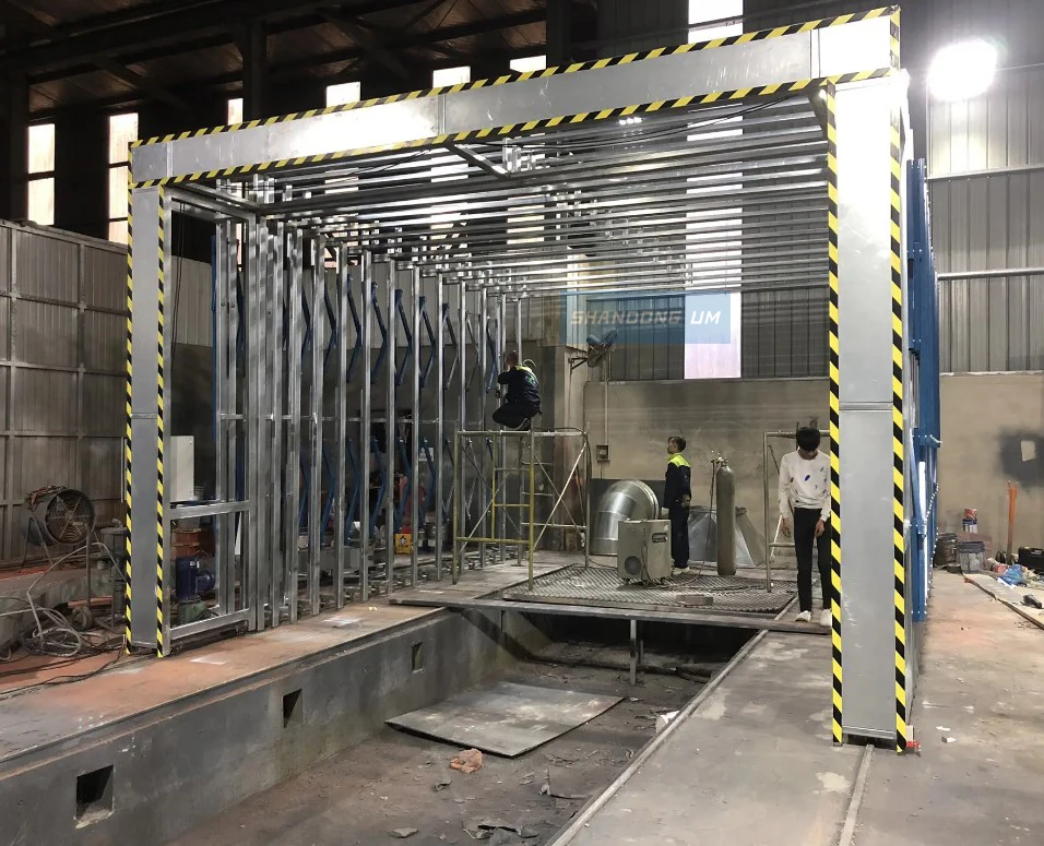 Mobile collapsible retractable spray paint booth customized industrial large telescopic paint