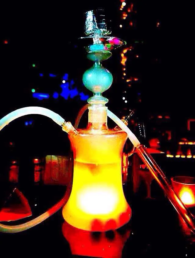 All glass material 57CM Shisha Glass Hookah Classic Russian Style With Led Light