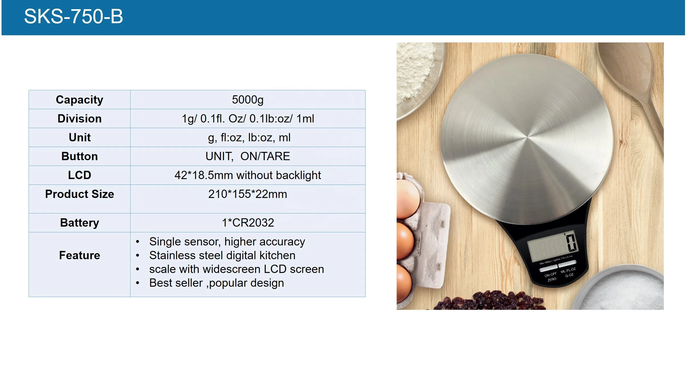 New Arrival Stainless Steel Platform Food Scale  Hygienic and Easy to Clean Digital Kitchen Scale