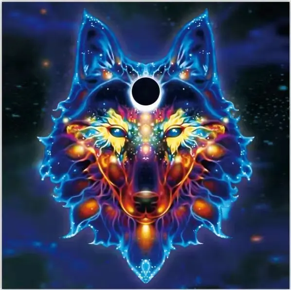  R-LD-Wolf оптовая продажа сделанная на заказ светящаяся Алмазная картина «сделай сам» волк в темноте алмазная вышивка крестиком мозаика искусство домашний