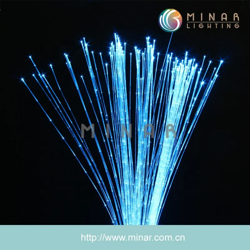 0.75mm PMMA side glow sparkle spot lighting optical fiber with clear sheath for waterfall curtain