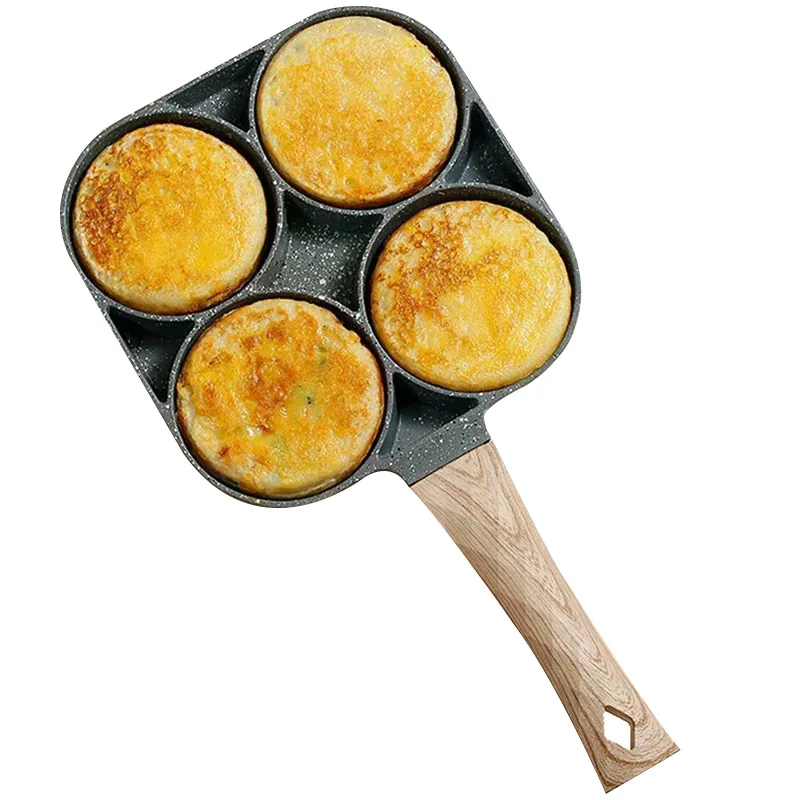 Amazon Hot Selling Multi Function 4 Holes Non-Stick Breakfast Pancake Cooking Egg Frying Pan