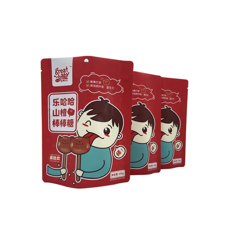 Пластиковый стоячий пакет с индивидуальным принтом, упаковка для закусок