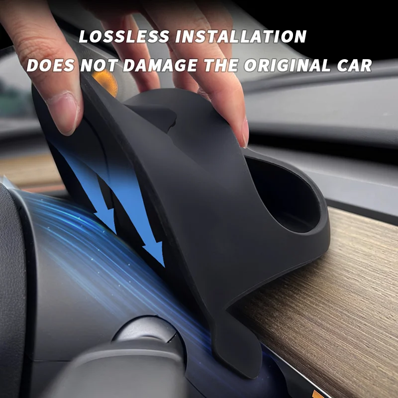 safe foldable tesla mobile stand phone holder car silicone non-slip car mount steering wheel phone holder