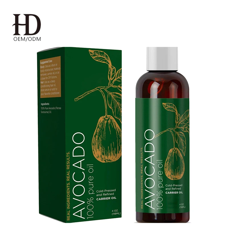 
OEM100% pure natural extra virgin organic cold-pressed and refined private label moisturizing avocado oil 