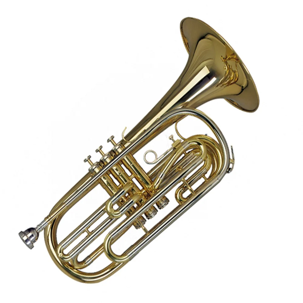 SEASOUND OEM Cheap High Quality Bb Gold Marching Instrument Trombone JYMTB1312