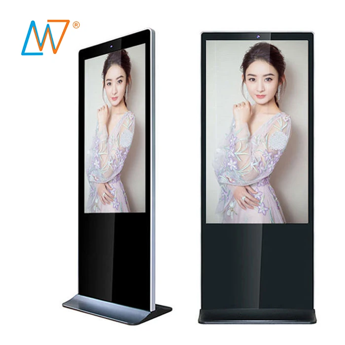 smart 4k interactive multimedia 55 inch floor stand kiosk digital signage totem lcd tv multi touch screen