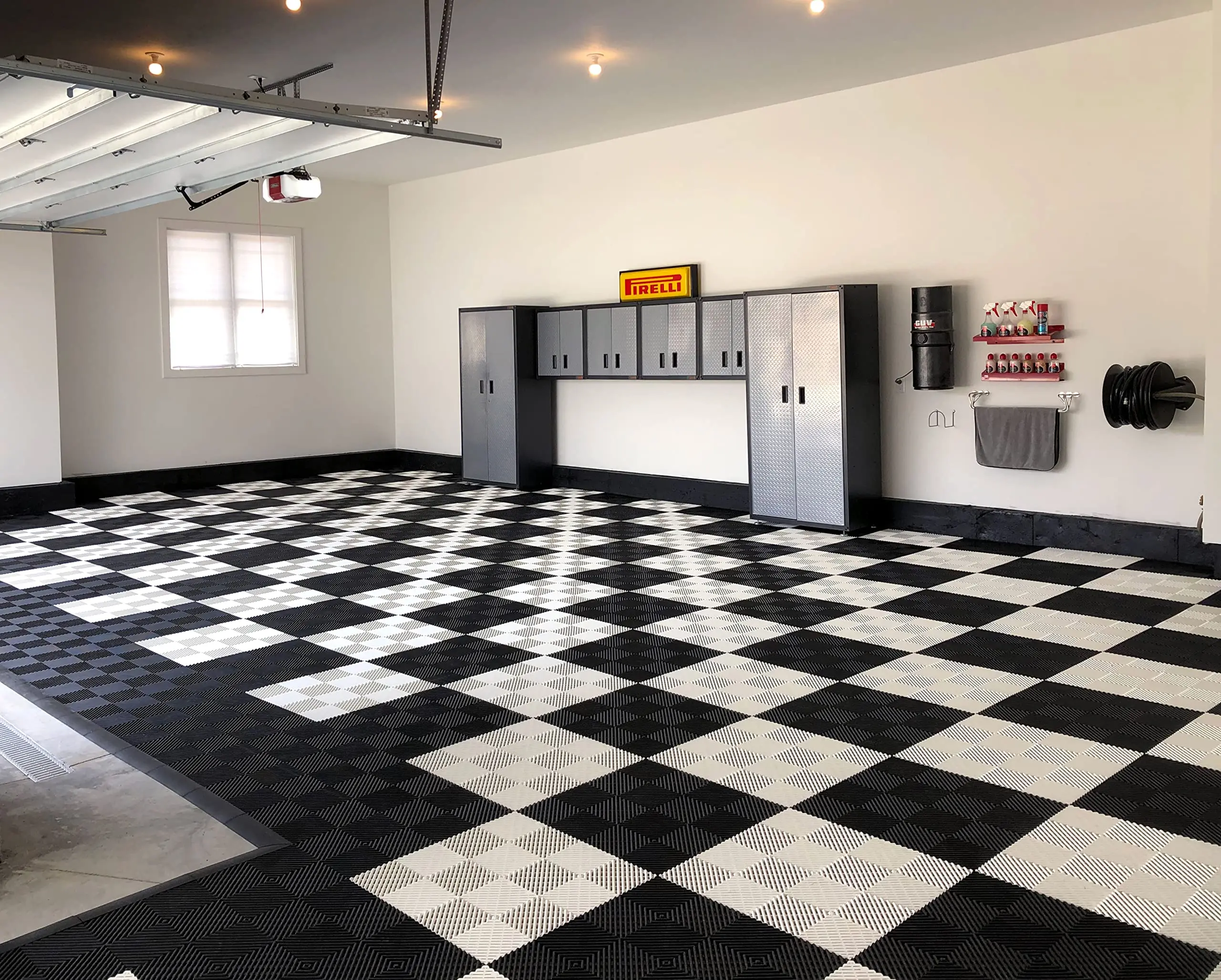 Interlocking Tiles,Garage Floor Tiles Work Great for Car Detailing Shop Car Washroom Workshop Floor Covering Interlocking Tiles