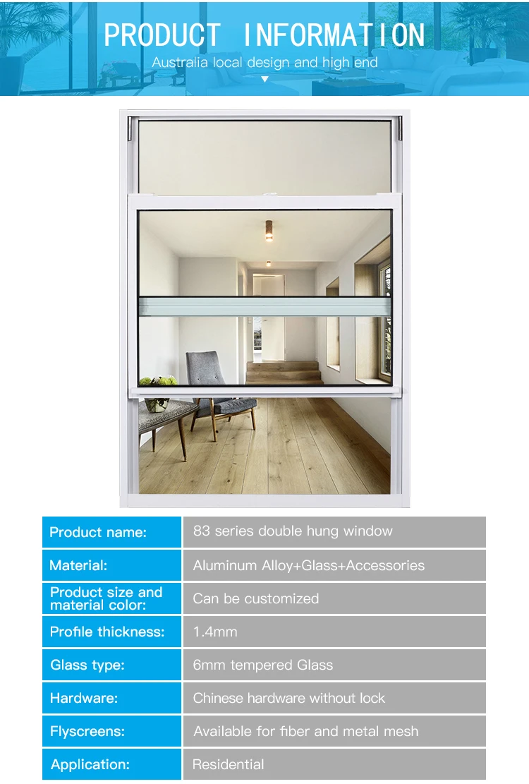 
Aluminum frame system double hung window sliding glass window 