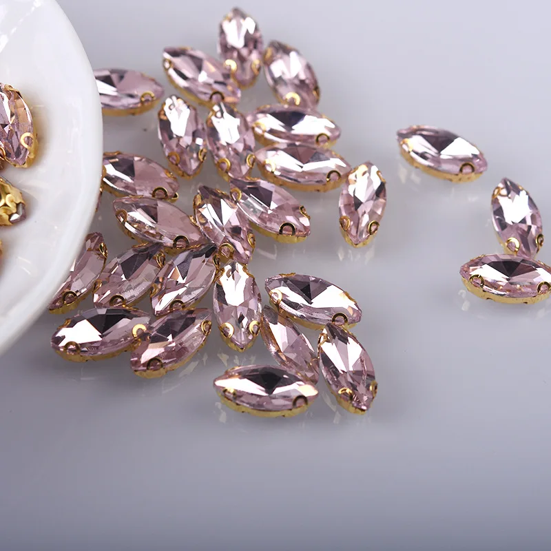 Handmade 6mm Cross-Border Rhinestone Horse Eye Claw Drill Glass Sewing DIY Wedding Dress Decoration Accessories Shoe Accessories