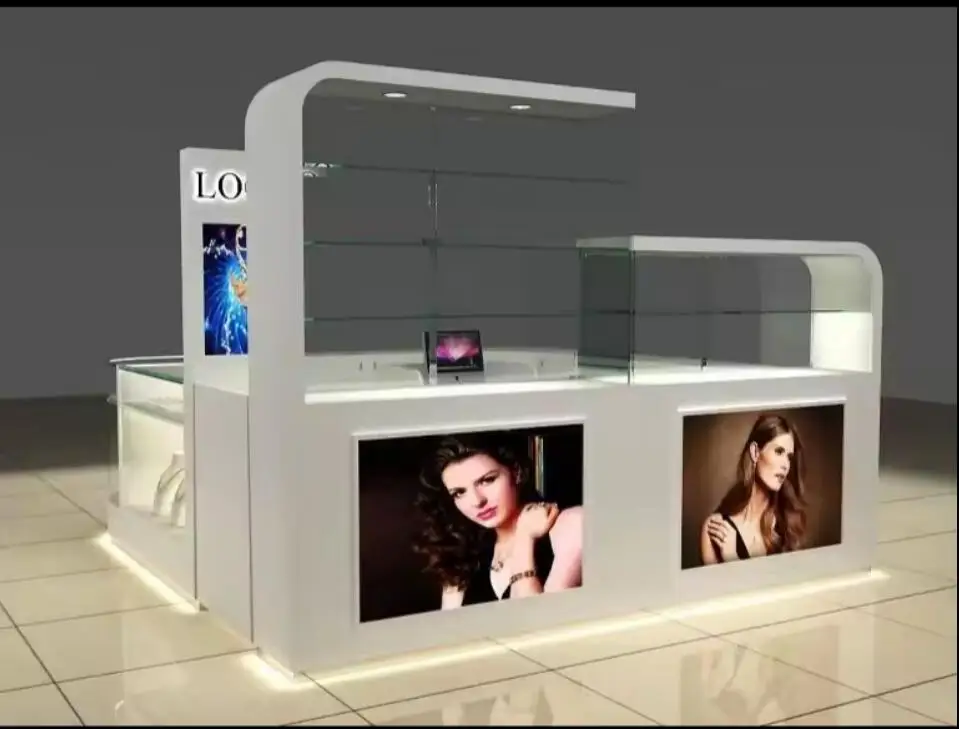 Mujiang China Factory Direct Sale Jewellery Display Kiosk for Jewelry Store Watch Store Glass