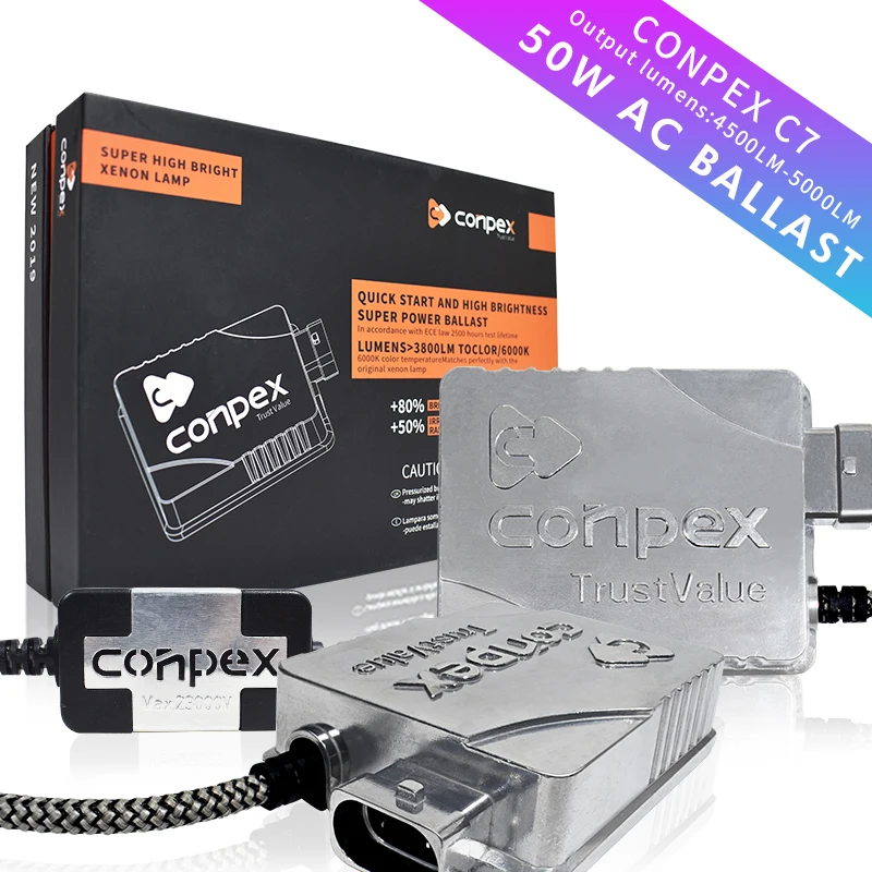 Conpex OEM ODM C7 Fast Start 50W AC 9V-16V H1 H11 H4 H7 HID led xenon headlight canbus ballast