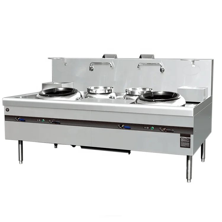 Solenoid valve stainless steel Kitchen Equipment Burner big Gas Wok Range For commercial Cooking gas stove