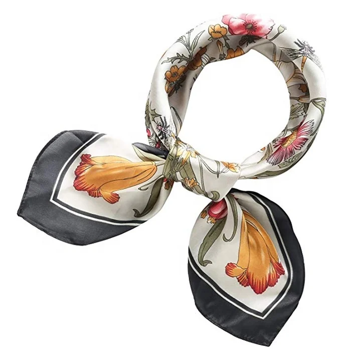 Прямая продажа с фабрики, оптовая продажа, 70*70 см, головной платок с цифровым принтом из 100 полиэстера, шелка, атласа