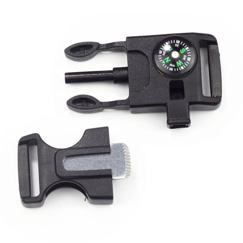High Quality Plastic Side Quick Release Buckle Paracord Compass Fire Starter Whistle Buckle
