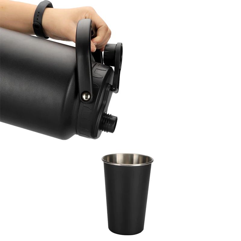 Top Seller Beer  Custom Logo Bpa Free 1 Gallon/128oz/2.2l Double Wall Vacuum Sport Insulated Stainless Steel Water Bottle