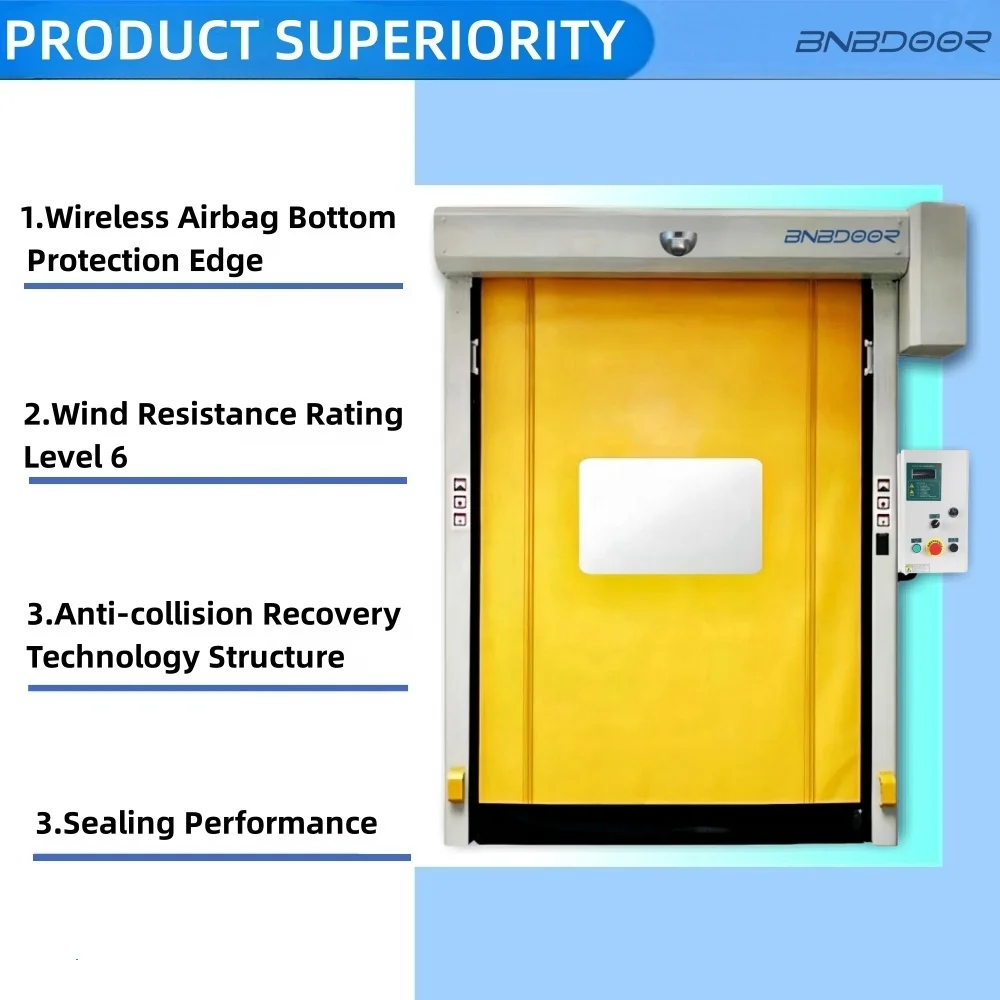 hot selling automatic industrial dust interlock quick self-repairable high speed clean roll up zipper pvc door for foodfactory