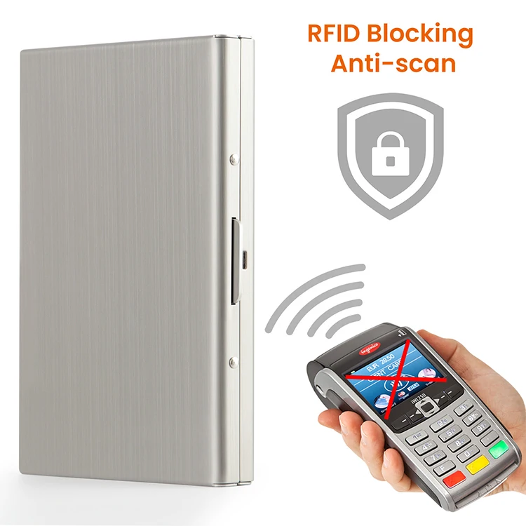 Металлический тонкий RFID-держатель для карт из нержавеющей стали, кошелек для денег, мужской держатель для кредитных карт