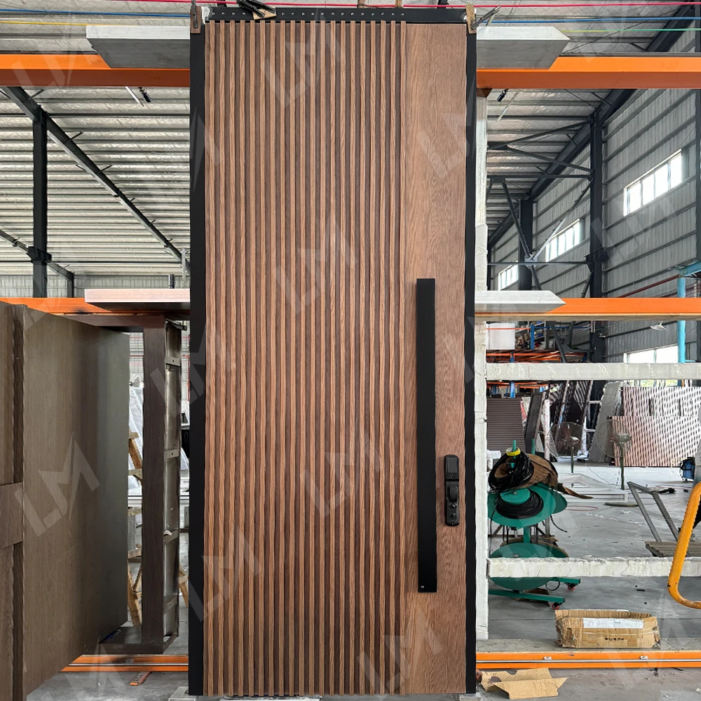 Residential Pivot Doors Modern Entry Solid Wood Exterior Security Wooden Pivot Door For Houses