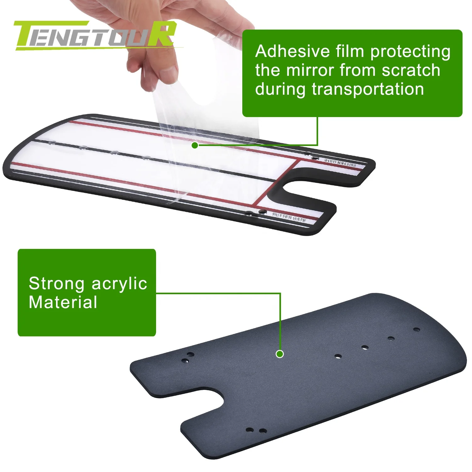 12x6 Inches Travel-size Golf Putting Alignment Mirror, Golf Swing Training Aids