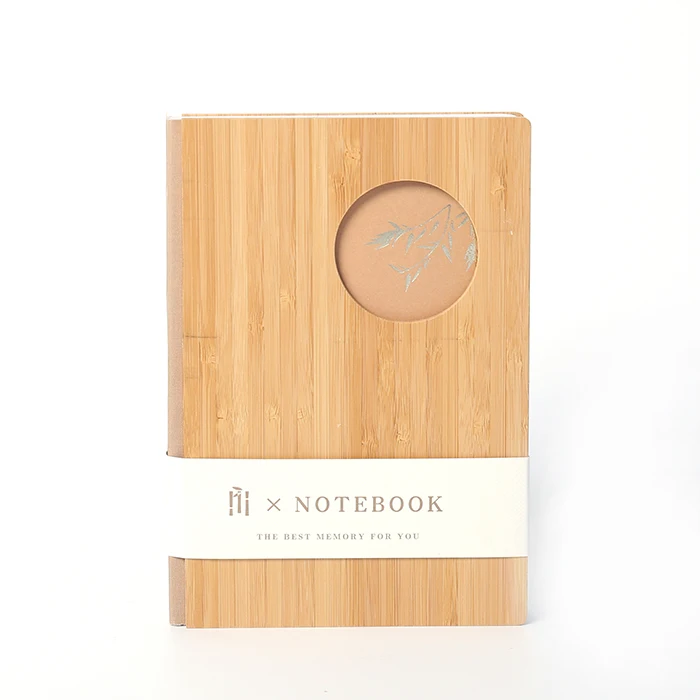 2025 Low MOQ  A5 B6 Eco Friendly Recycled Paper Custom hardcover Stationery Real Bamboo Notebooks with Logo