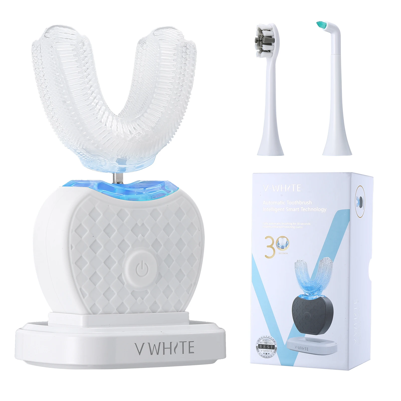 Free Sample New Versions Rechargeable Black Smart Sonic Travel U Soft Toothbrush Set Electric Toothbrush