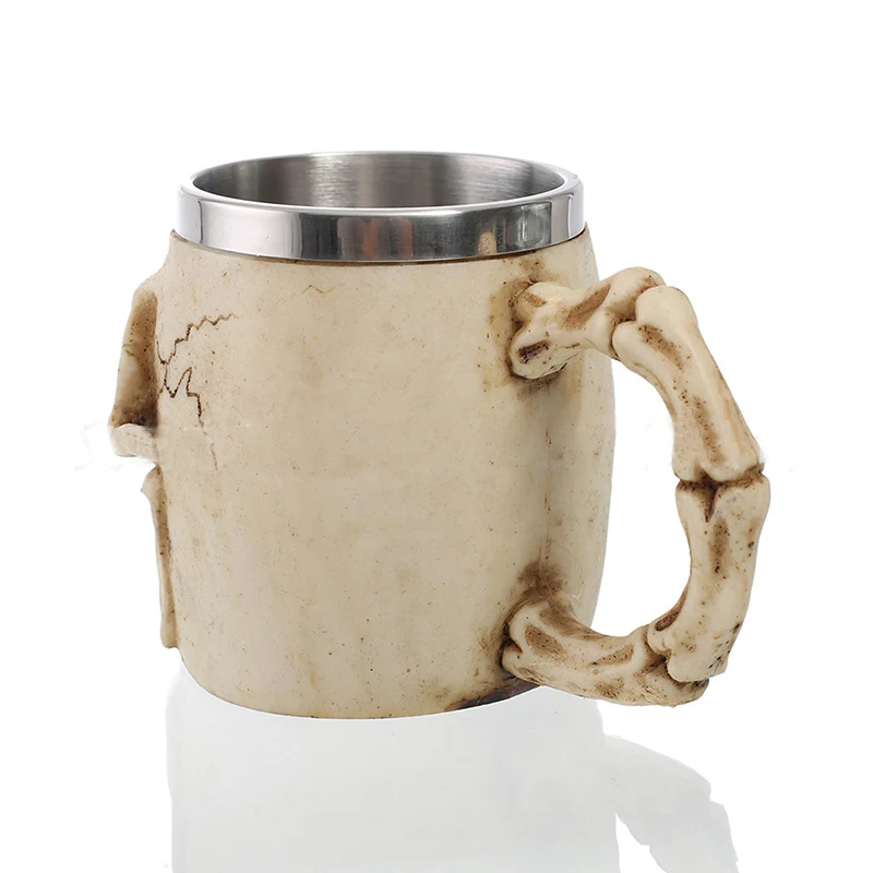 Creative Personalised Mug Coffee Cup viking Resin Stainless Steel S-kull Halloween greek mug