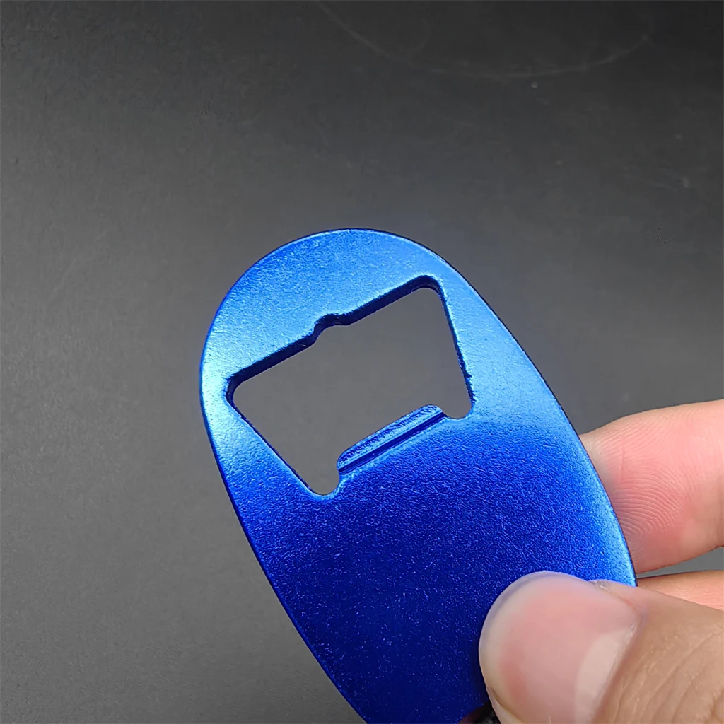 Hot promotional cheap manual metal blank aluminum alloy woven ribbon strap oval custom beer can wine bottle opener with keychain