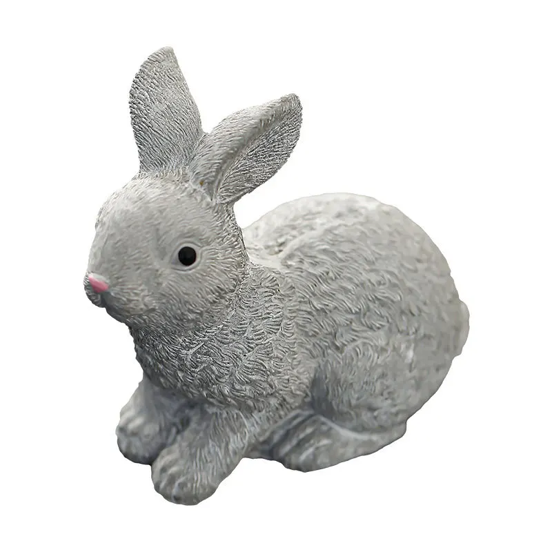Creative Cement Garden Ornaments with Custom Logo Bunny Bird Design for Home Decor Made of Durable Fiberglass Animal Pattern