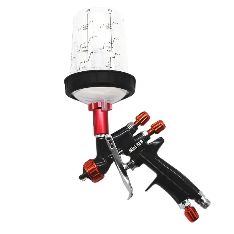 Spray Gun With 400CC PPS Tank Air Paint  Gun With Paint Mixing Cup And Adapter Mini Sprayer 1.2mm Nozzle