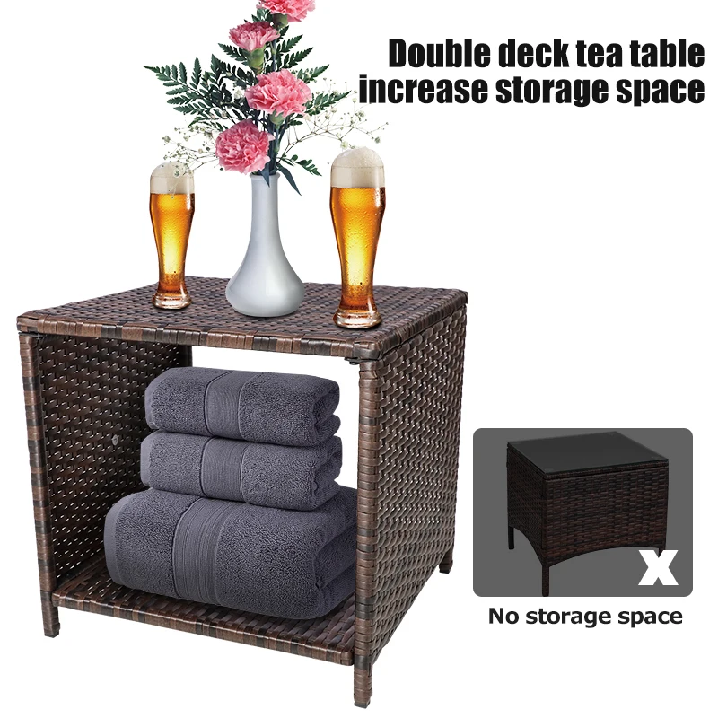 Wicker Rattan 5 Pieces Patio Conversation Sets Patio Lounge Chairs Patio Furniture Set Outdoor Garden Furniture set