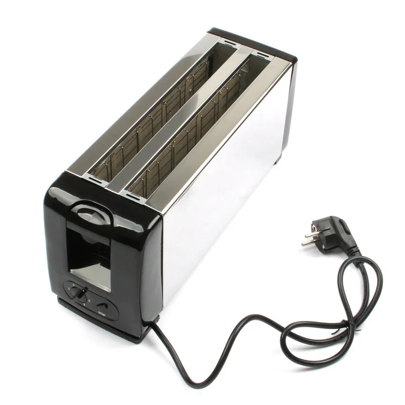 Автоматический Электрический тостер для хлеба на 4 ломтика, бытовая машина для выпечки хлеба на завтрак, кухонный инструмент