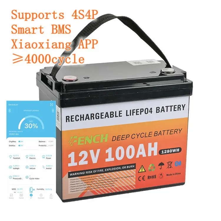 Аккумуляторные умные солнечные батареи 12 В литий-ионные lifepo4 200ah 100AH 300ah для солнечных систем