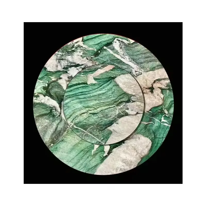 Natural Quartzite Patagonia Green Reception Desk Table Lavatory Vanity Countertop Matching Background Wall Real Marble Top