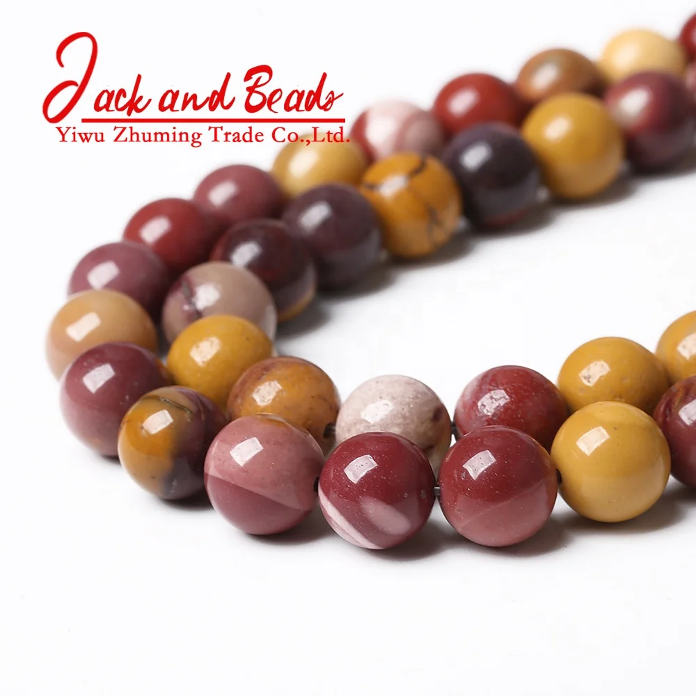 
Wholesale Natural Stone Yellow Mookaite Gemstone Round Loose Beads 15