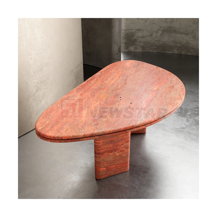 Newstar Stone Luxury Home Furniture Dining Room Arabescato White Marble Dining BOW Table White for Home Furniture Decorate