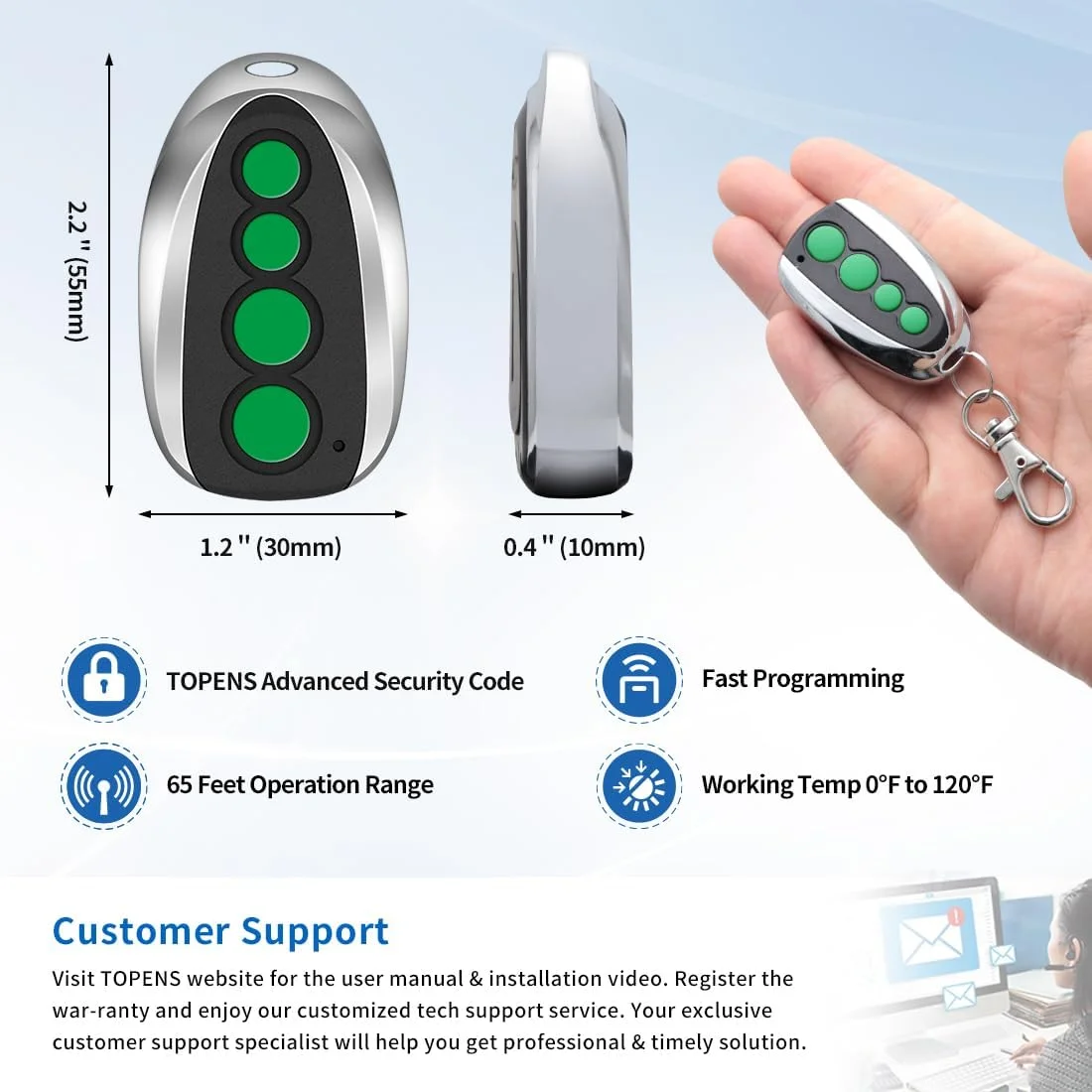 Пульт дистанционного управления для TOPENS LOCKMASTER Двери Гаража
