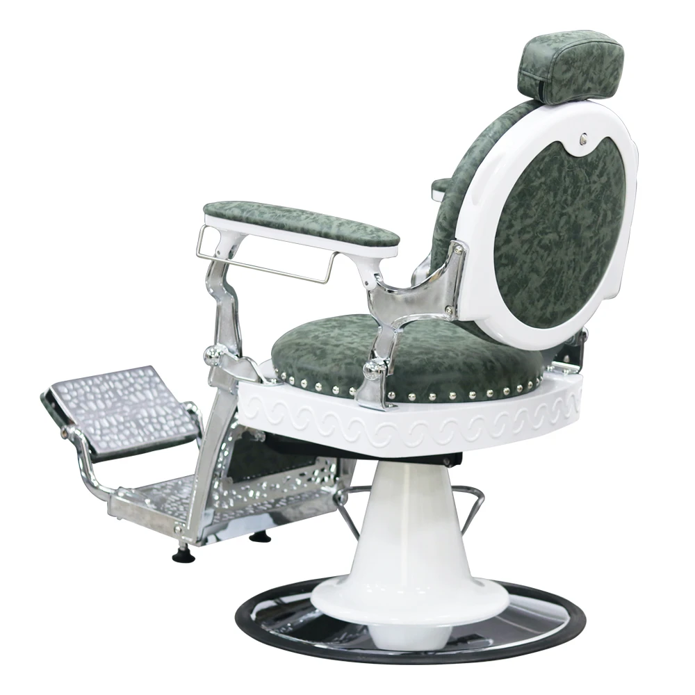 Heavy Duty reclining Salon Equipment Chrome Round Base saloon furniture hydraulic Pump barber chair for Wholesale